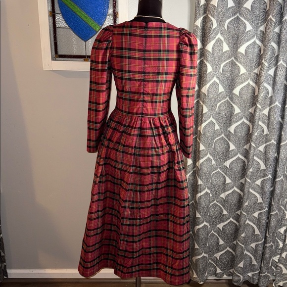 Justine Tabak Red Plaid Victoria Dress SZ XS - Picture 6 of 9
